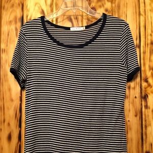 Women’s Navy White Striped Love Culture Tee Size L